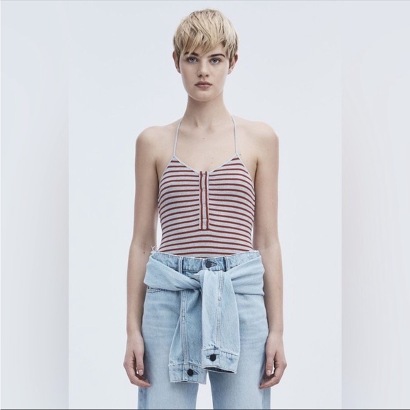 T By Alexander Wang Striped Bodysuit - Picture 2 of 7